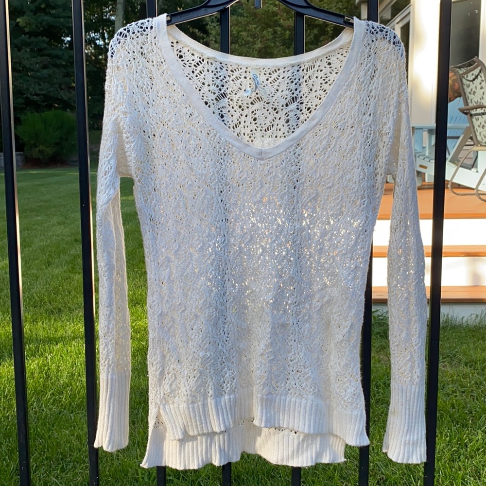 Lace v-neck sweater